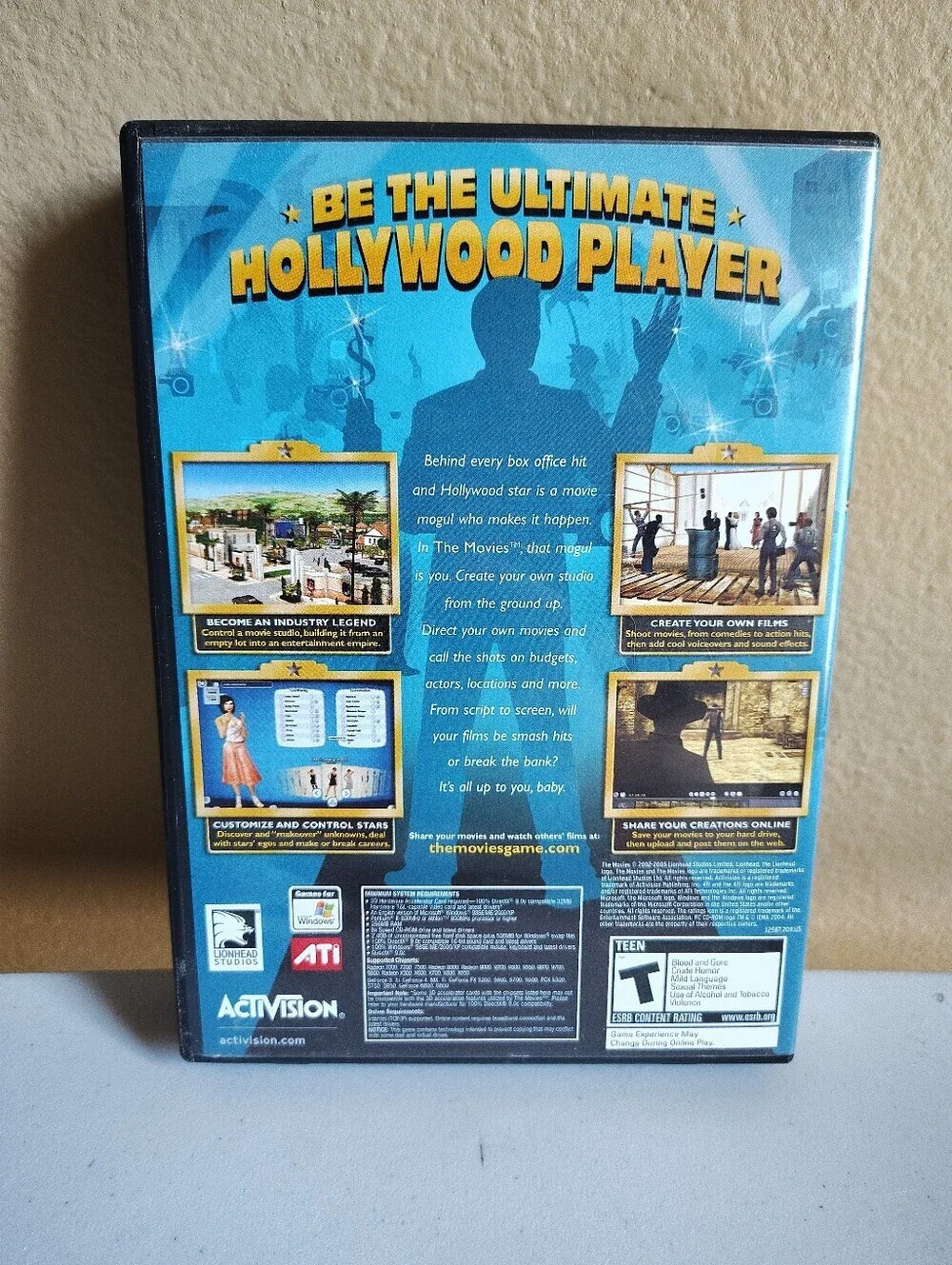The Movies PC CD-ROM Game 2005 Activision Lionhead Studios Simulation CIB